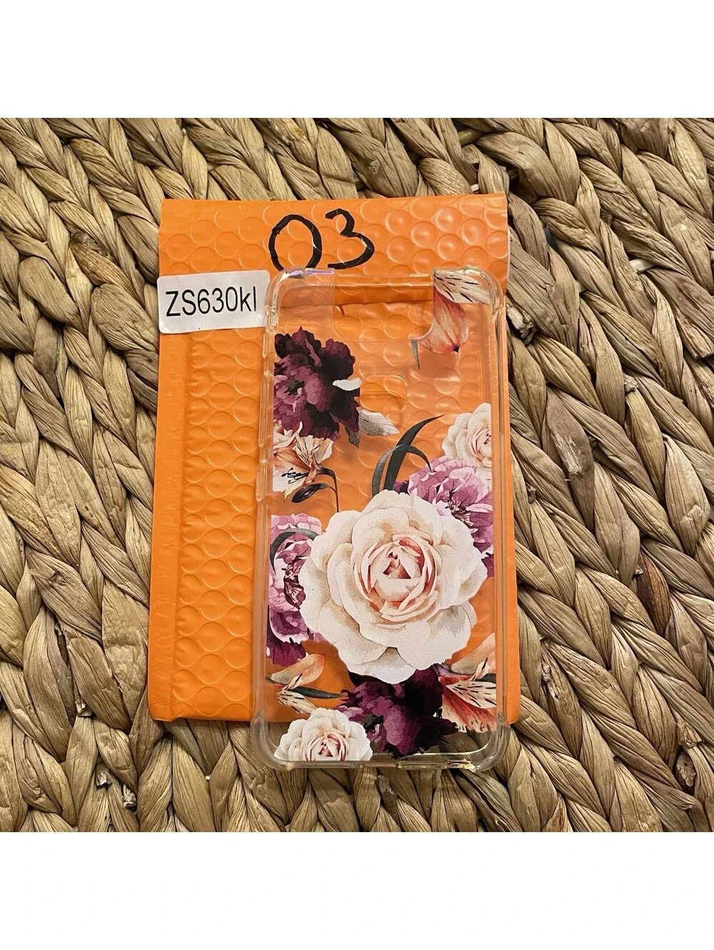 ✅Floral Clear Case ASUS ZenFone 6 6Z ZS630KL Rose Flower Pink Cover Slim#️⃣03